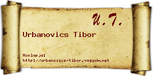 Urbanovics Tibor névjegykártya
